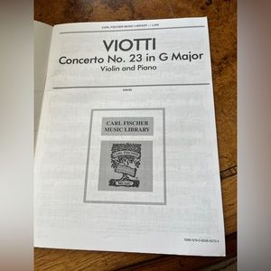 Viotti Concerto No. 23 Instruction Book for Violin and Piano